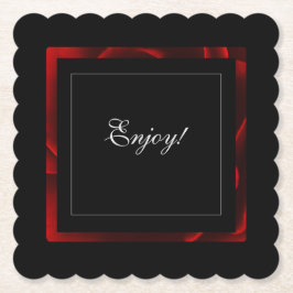 Red Floral Accent Modern Untersetzer