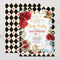Red Floral Alice im Wunderland Hens Tee Party