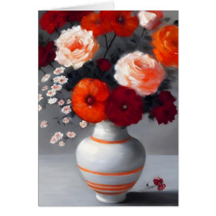 Red Floral Boquet Jedes Anlasses Grußkarte