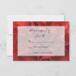 Red Floral Carnation Wedding RSVP Response Card Karte