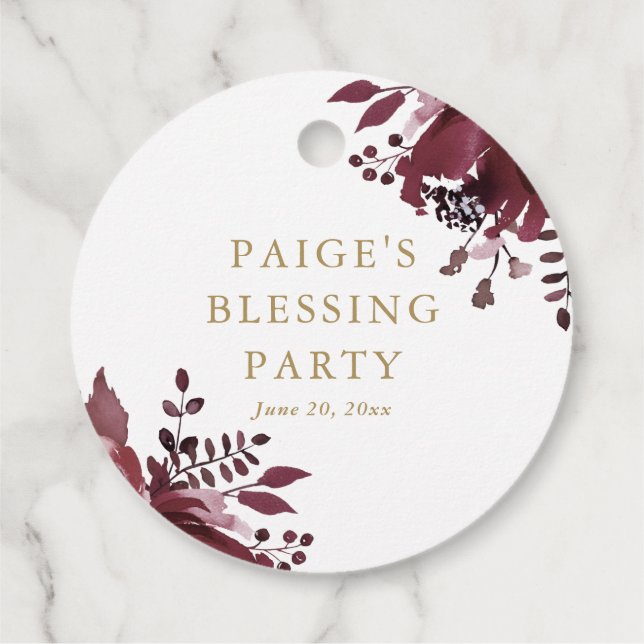 Red Floral Christlich Mother und Baby Segen Geschenkanhänger (Rückseite)