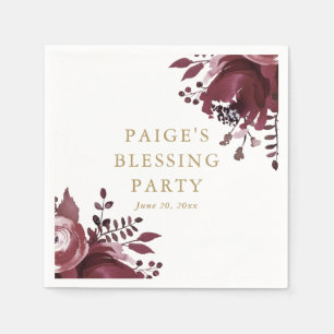 Red Floral Christlich Mother und Baby Segen Serviette