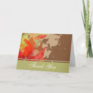 Red Floral Danke Karte mit Damask