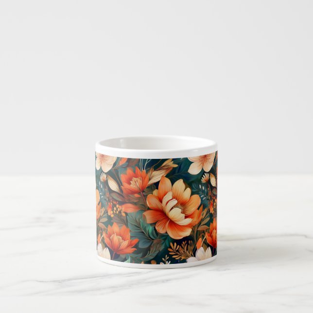Red floral  espressotasse (Vorderseite)