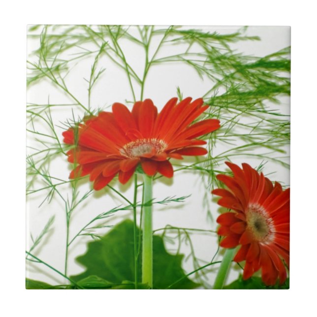 Red Floral Fliese (Vorderseite)