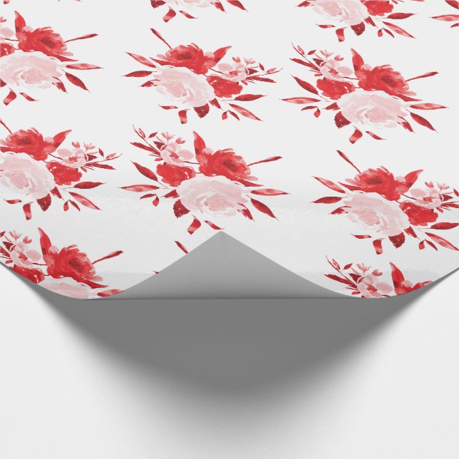 Red Floral Geschenkpapier (Ecke)