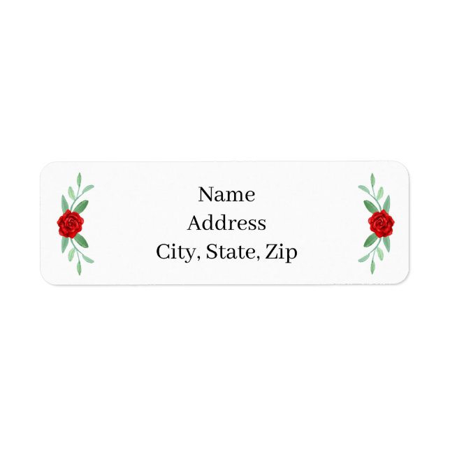 Red Floral Greenerage Foliage Address Labels (Vorne)