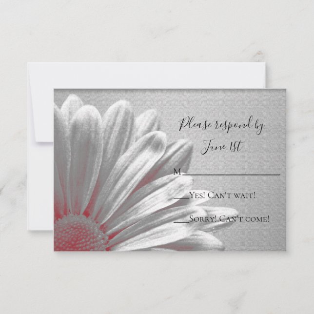 Red Floral Highlights Wedding RSVP Response Card Karte (Vorderseite)