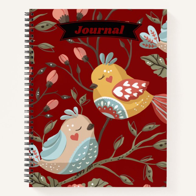 Red Floral Journal Notizbuch (Vorderseite)