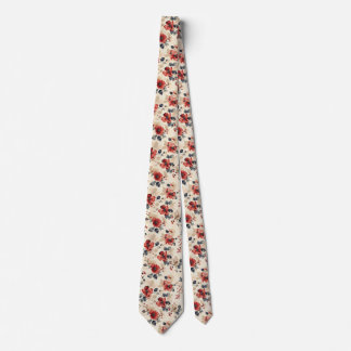 Red Floral Krawatte