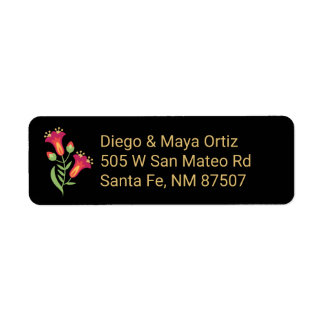 Red Floral Mexican Fiesta Address Labels