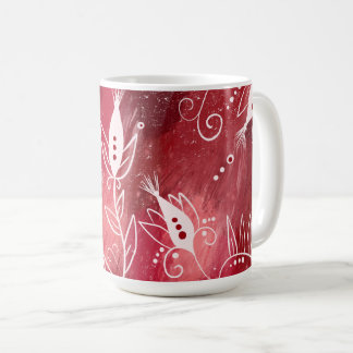 Red Floral Pattern Kaffeetasse