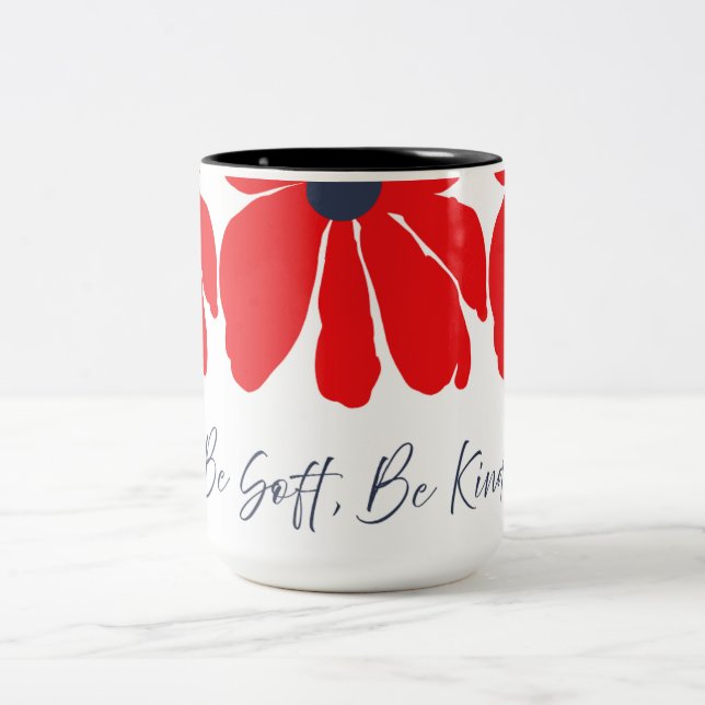 Red Floral Pattern Mug (Centre)