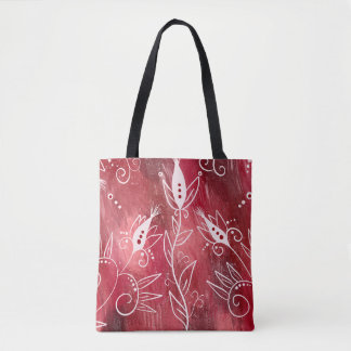 Red Floral Pattern Tasche