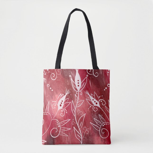 Red Floral Pattern Tasche (Vorderseite)