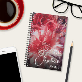 Red Floral Personalized Planer