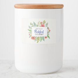 Red Floral Pickled Cummber Lebensmitteletikett