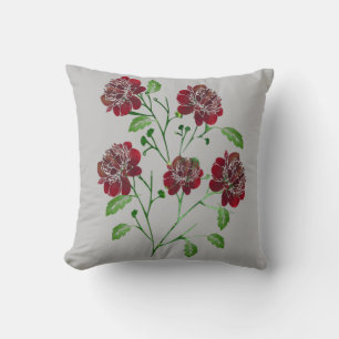 Red Floral Pillow Kissen