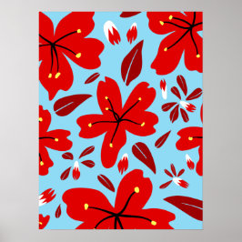 Red Floral Poster