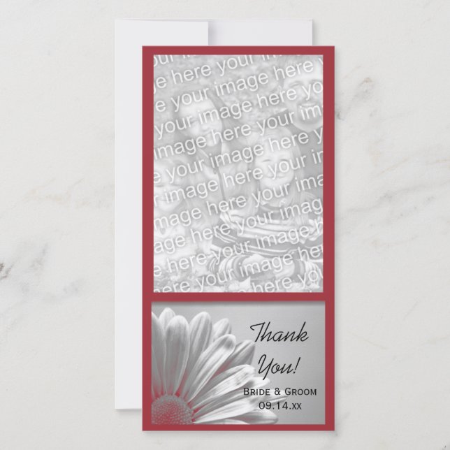 Red Floral souligne le Merci Mariage (Devant)