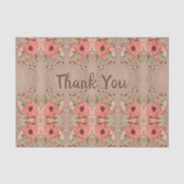 Red Floral Tissue Personalisieren Dankeschön Text Seidenpapier