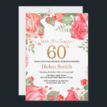 Red Floral Überraschung 60. Geburtstag Gold Glitze Einladung<br><div class="desc">Rote Flora Überraschung 60. Geburtstag Einladung für Frauen. Wasserfarbe Botanische Blume Floral. Gold Glitzer. Pink Peonies Floral Blume. Erwachsener Geburtstag.
Für weitere Anpassungen klicken Sie bitte auf die Schaltfläche "Anpassen" und verwenden Sie unser Designwerkzeug,  um diese Vorlage zu ändern.</div>