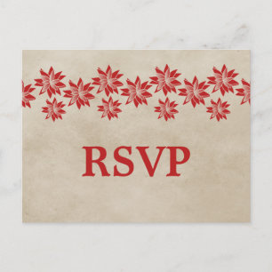 Red Floral Vintag UAWG Postkarte