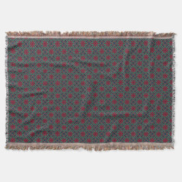 Red Floral With Green and Blue Decke