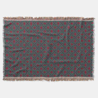 Red Floral With Green and Blue Decke
