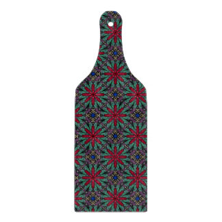 Red Floral With Green and Blue Schneidebrett