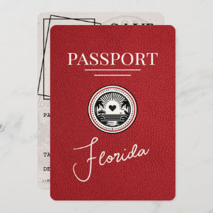 Red Florida Passport Save the Date