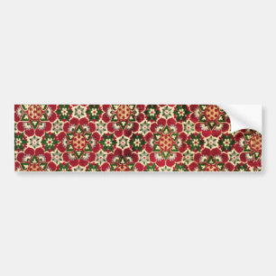 Red Flower Medici Fabric Autoaufkleber