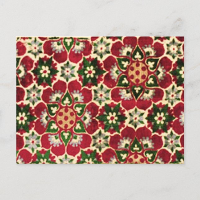 Red Flower Medici Fabric Postkarte (Vorderseite)