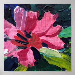 Red flower , painting poster