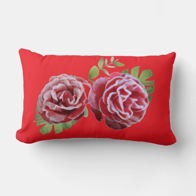 red flower pillow lendenkissen (Vorderseite)