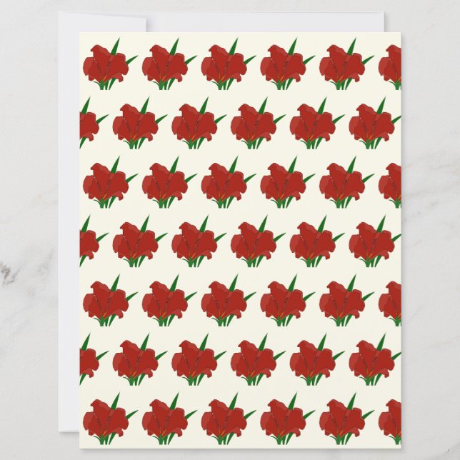 Red Flower Scrapbook Paper (Vorderseite)
