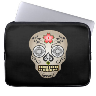 Red Flower Sugar Skull Laptopschutzhülle