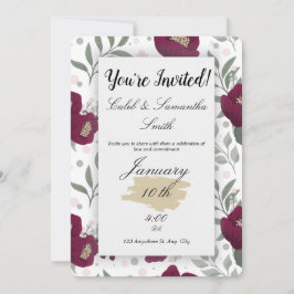 Red Flower Wedding Invitation Einladung