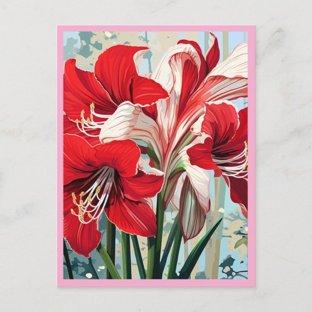 RED FLOWERS #1 POSTKARTE (Vorderseite)