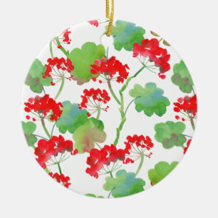 Red flowers keramik ornament