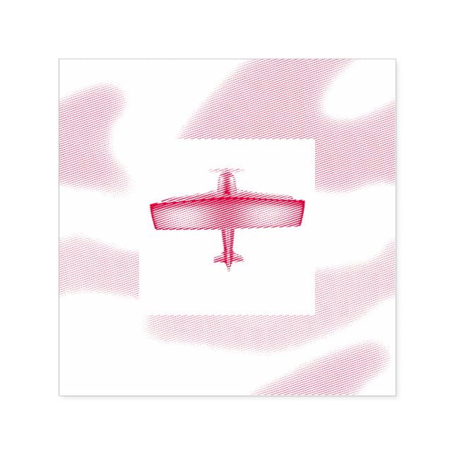 Red Flugzeug Aviation Sky Self Inking Rubber Brief Permastempel (Design)
