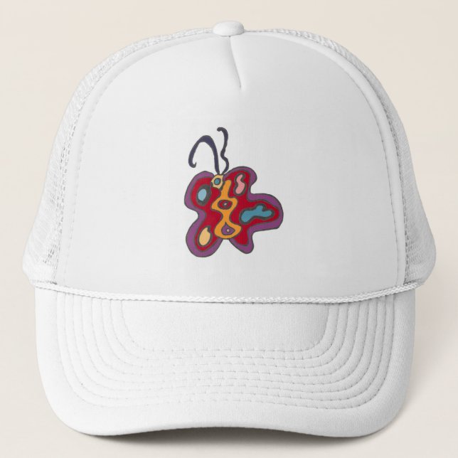 Red Flutterfly Hat Truckerkappe (Vorderseite)