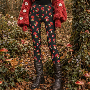 Red Fly Agarial Gepunktet Magical Mushroom Leggings