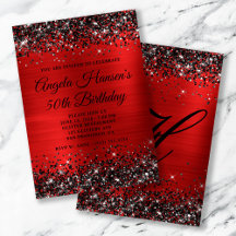 Red Foil Monogram 50. Geburtstag des Schwarzen Gli