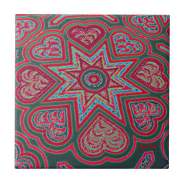 Red Folk Art HeartsTrivet/Tile Fliese