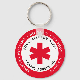 Red Food Allergy Alert Schlüsselanhänger