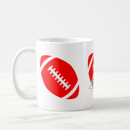Red Football Coach oder Fan Custom Team Name Tasse