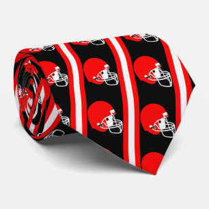 Red Football Helm auf Black Necktie 2 Krawatte