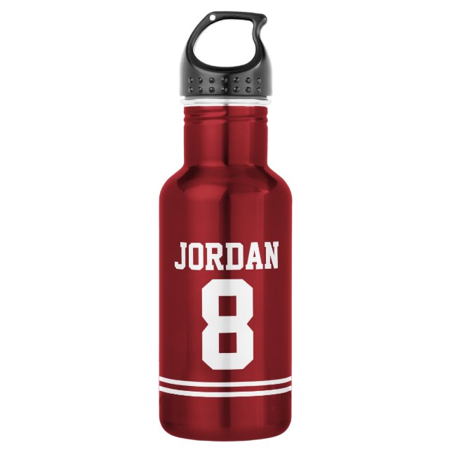 Red Football Jersey mit Individuelle Name und Anza Trinkflasche (Vorderseite)