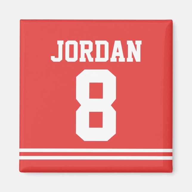 Red Football Jersey mit Zahlen Magnet (Vorne)